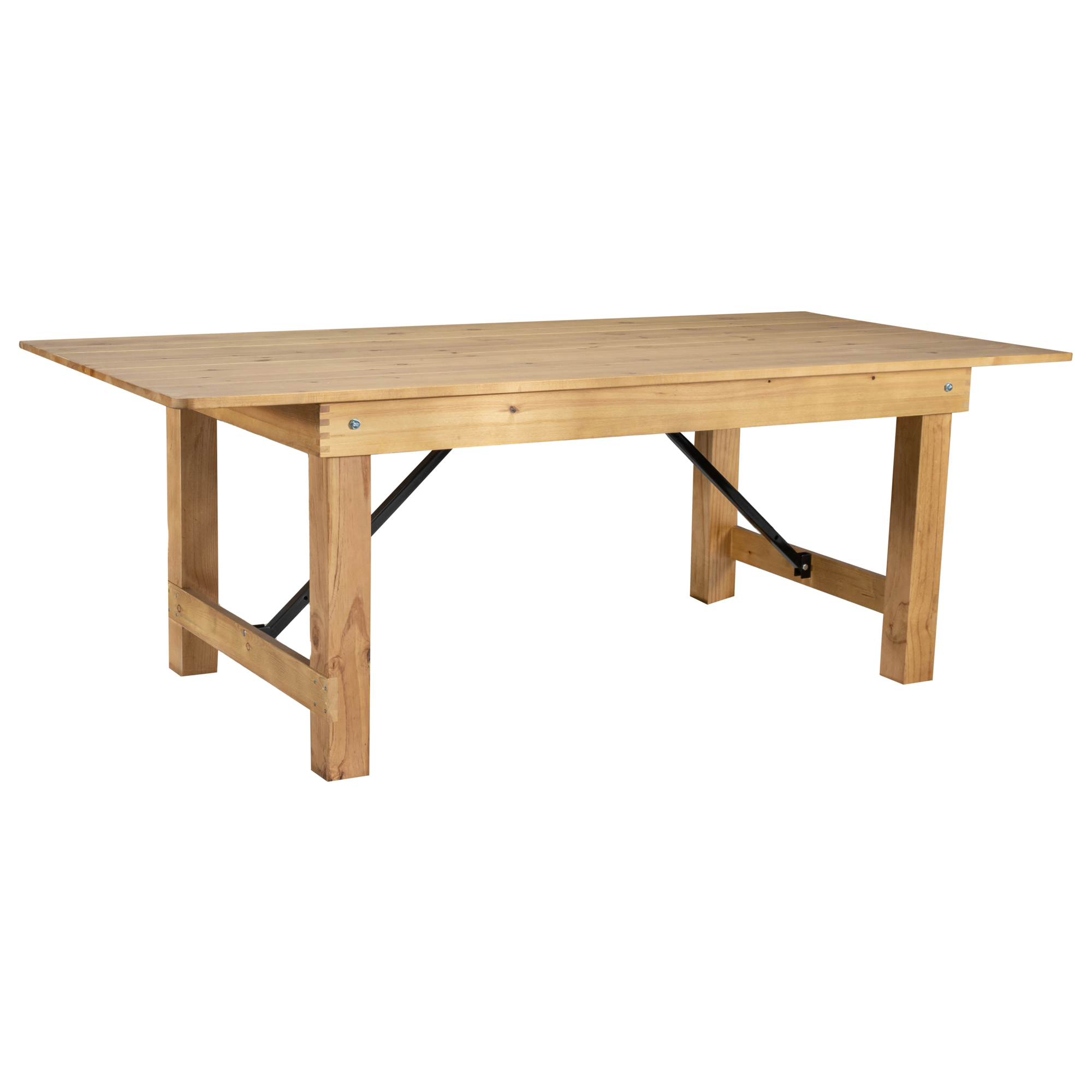 Flash Furniture, 7ft. x 40in. Rustic Solid Pine Folding Farm Table, Height 30 in, Width 40 in, Length 84 in, Model# XAF84X40LN